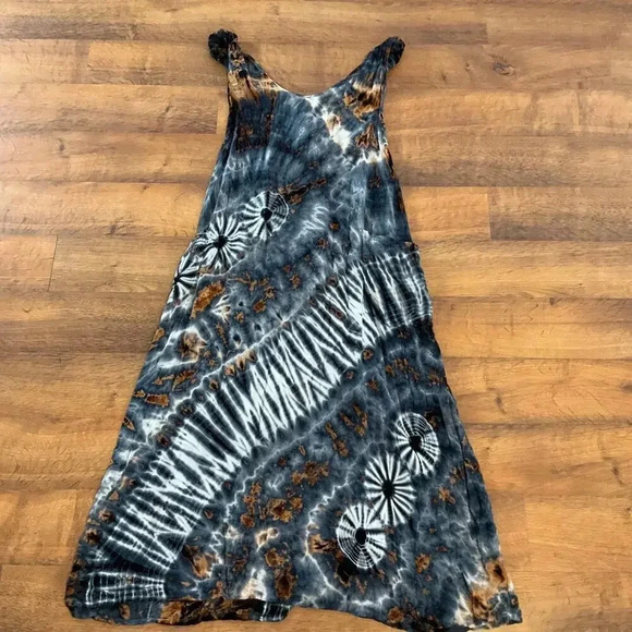 Womens Rayon Tie Dye Halter Summer Dress - Picture 1 of 7